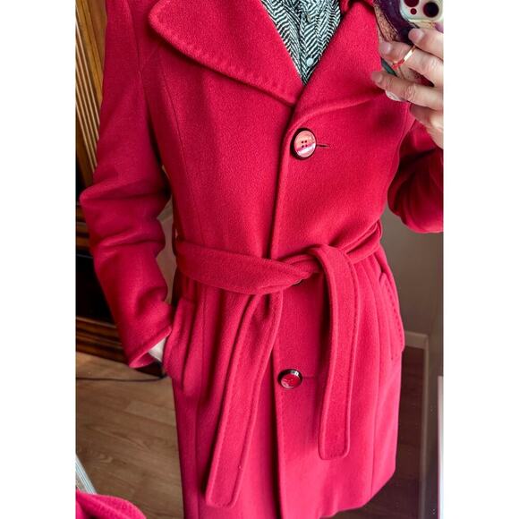 Ellen Tracy Long Button Down Belted Peacoat Trenchcoat Wool/Angora blend Size 12 - Picture 4 of 15